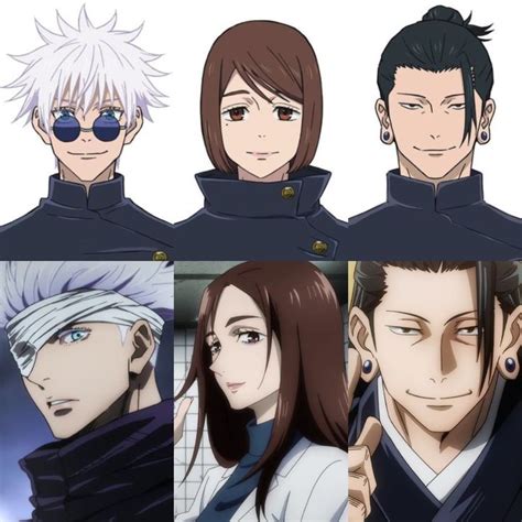 Anime Characters With Different Facial Expressions And Hair Styles All