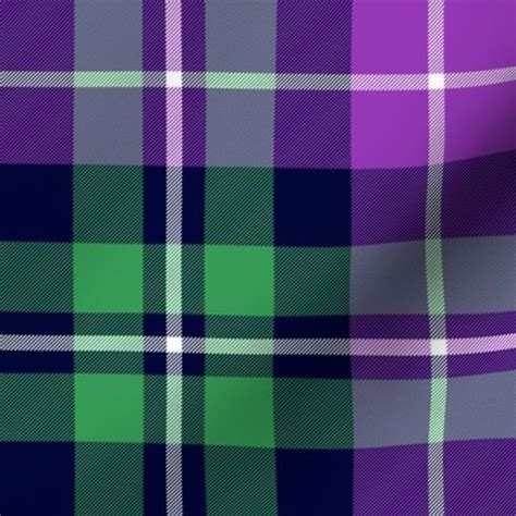 Macneil Tartan 8 Greyed Green And Fabric Minky Fabric Custom