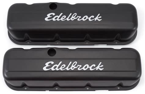 Edelbrock Signature Series Valve Covers Bbc Tall Black Pn 4683 Ebay
