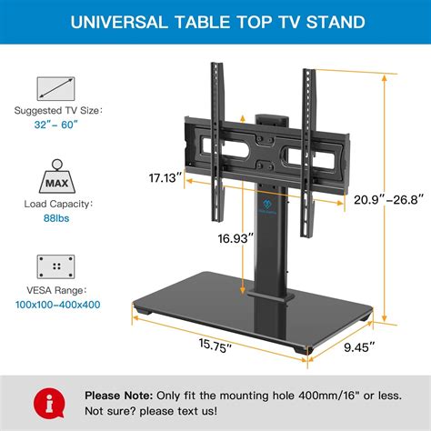 Buy Perlesmith Universal Tv Stand Table Top Tv Base For 32 To 60 Inch