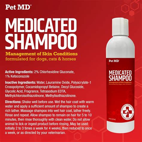 Buy Pet Md Medicated Shampoo For Dogs Cats Horses Medicated Dog