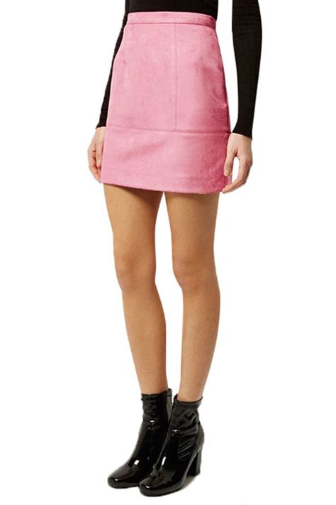 Pink Suede Mini Skirt Us1395 Yoins