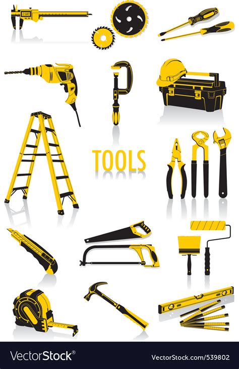 Tools Silhouettes Royalty Free Vector Image Vectorstock