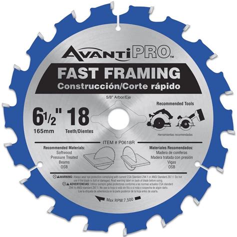 Avanti Pro 6 12 In X 18 Tooth Fast Framing Circular Saw Blade P0618r
