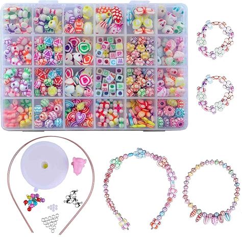 Perles Pour Enfantsdiy Perles Plastique Coloré 24 Compartiments Kit De