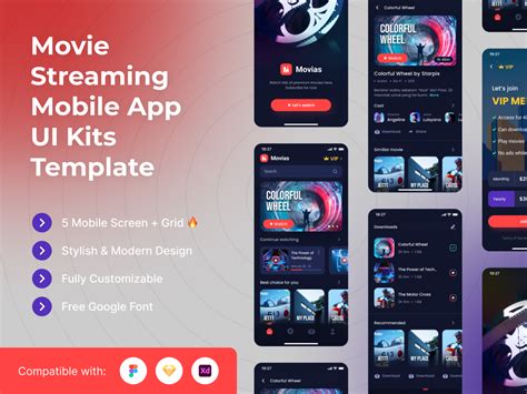 Movie Streaming Mobile App Ui Kits Template Uplabs