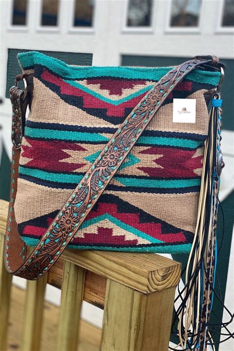 Tan And Turquoise Saddle Blanket Bag By MissyBUpinStitches On Etsy