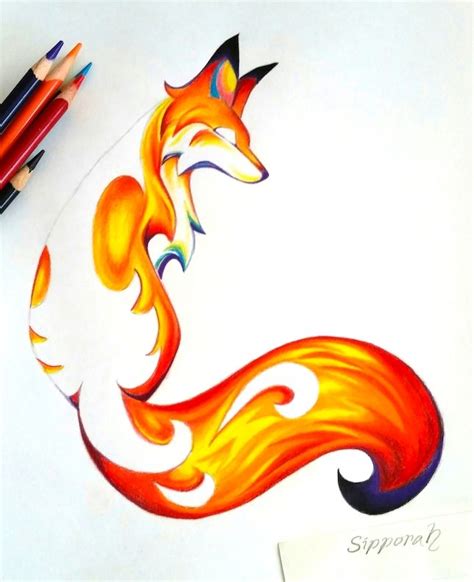 Colored Pencil Drawing Work In Progress Fox Foxes Fox Design