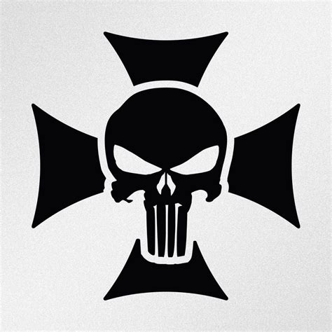 Punisher Skull Maltese Cross Car Body Window Bumper Vinyl Decal Sticker