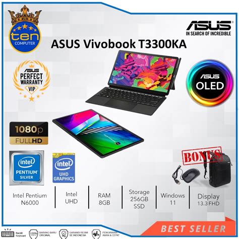 Jual Asus Vivobook 13 Slate T3300ka Oled 2in1 Touch Pentium Silver