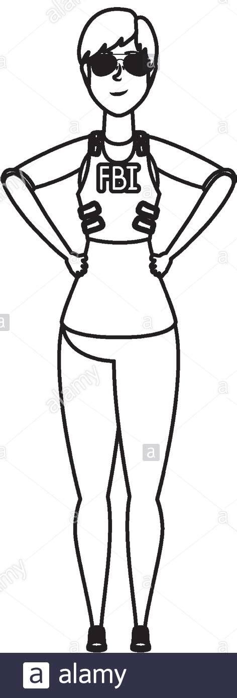 Young Woman Fbi Agent Character Stock Vector Image And Art Alamy