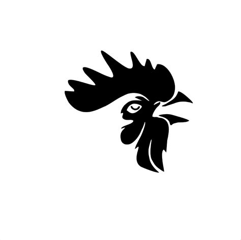 Vectoriconlogo Silhouette Of A Chicken Head On A White Background