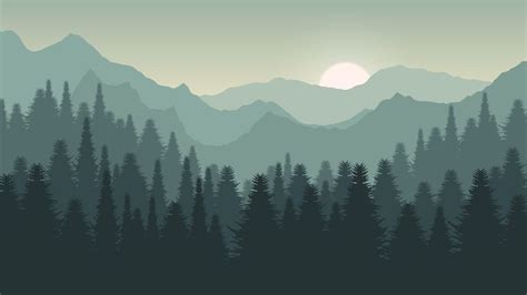 Desktop Wallpaper In 4k Forest Landscape Illustration