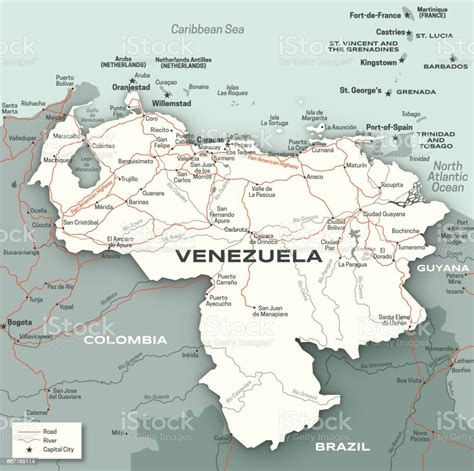 Venezuela City Road And River Map Stock Illustration Download Image