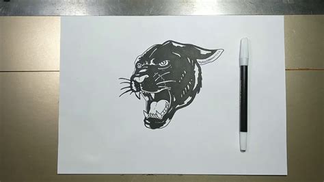 How To Draw Panther Head Step By Step Youtube