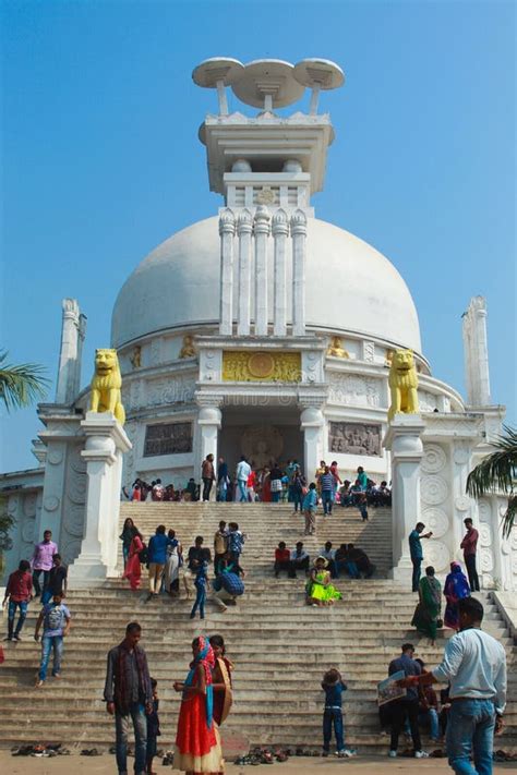 Historical Dhauli Temple And Visitors Editorial Stock Photo Image Of