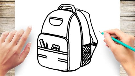 How To Draw A School Backpack Step By Step School Walls