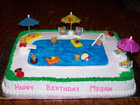 Swimming Pool Birthday Cake Recipe Cake Ideas Swimming Pool Theme