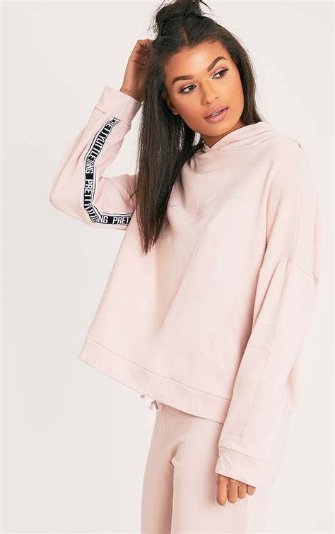 Prettylittlething Pink Oversized Hoodie Prettylittlething Usa