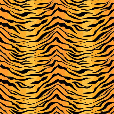 Seamless Tiger Stripe Pattern Vector Animal Skin Background Print