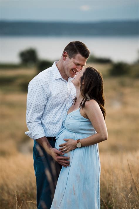 Beautiful Couple And Expecting Mama In The Park Outdoor Maternity