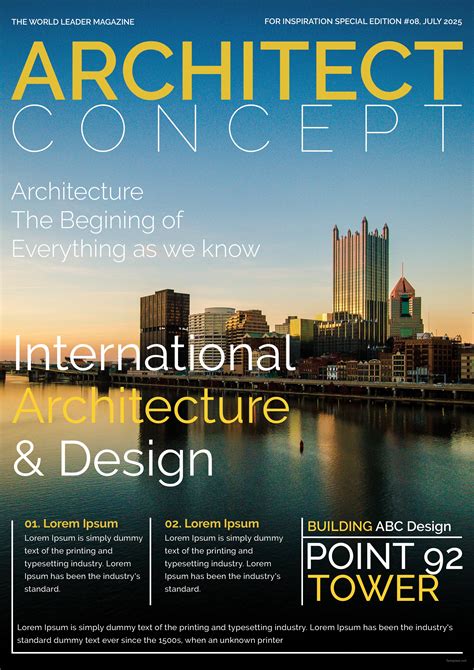 Architecture Magazine Cover Page Template In Illustrator Indesign Word
