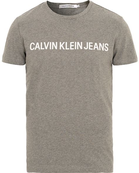 Calvin Klein Jeans Basic Institutional Logo Crew Neck Tee Grey He