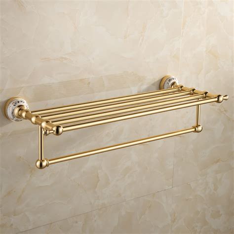 luxury wall mounted golden towel holder gold towel bar towel rack
