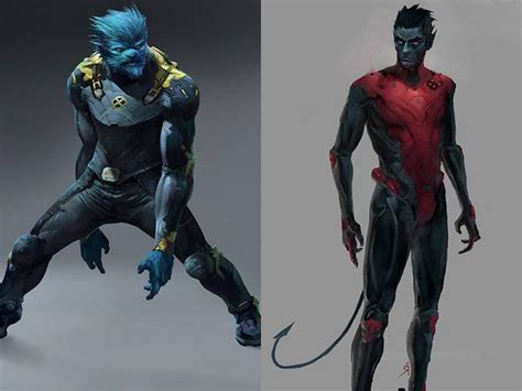 Two Renderings Of An Alien Man With Blue Hair And Black Skin One In