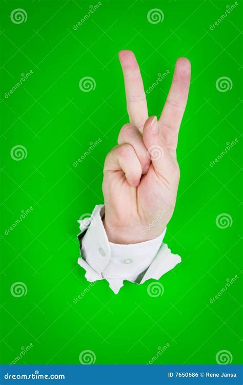 Victory Sign Gesture Stock Photo Image Of Breaking Sign 7650686