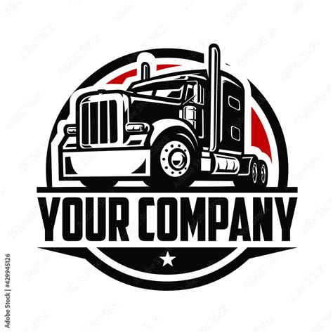 Semi Truck Logo Trucking Company Logo Design Stock Vektorgrafik