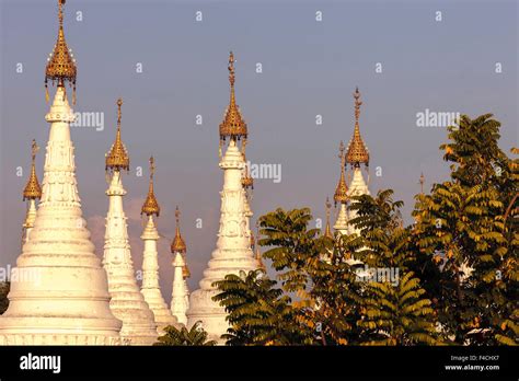 Kuthodaw Pagoda Called The Worlds Largest Book Mandalay Myanmar Stock