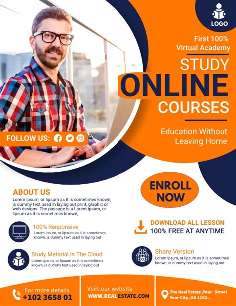 Copy Of Online Classes Course Flyer Postermywall