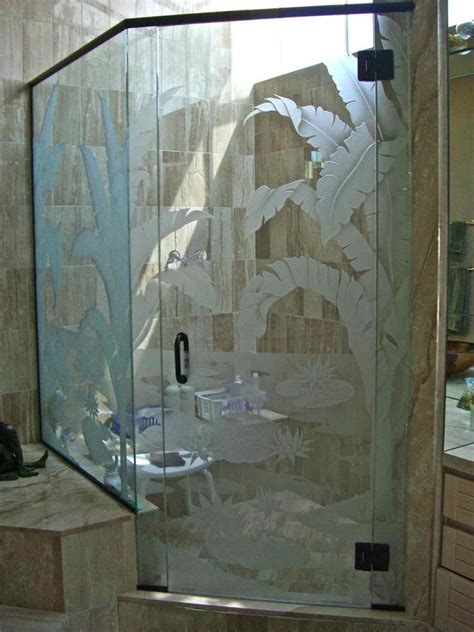 Tropical Palms Lilly Pad Shower Enclosure Glass Shower Enclosures