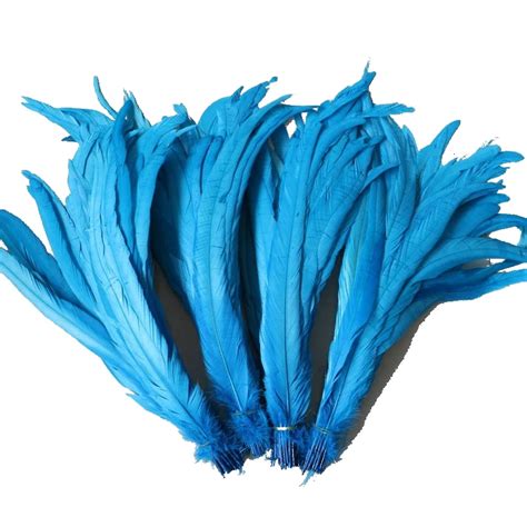 Free Shipping 500pcslot 35 40cm14 16inch Dyed Turquoise Loose Rooster Tail Feathers Cock Tail