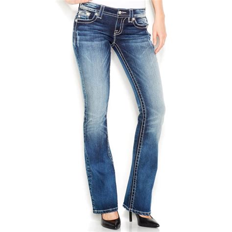 Lyst Miss Me Studded Rhinestone Bootcut Jeans In Blue