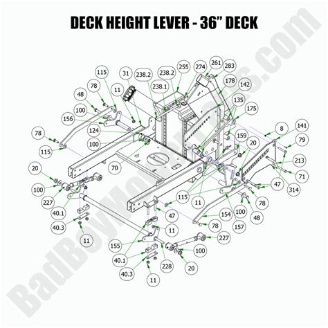 2022revoltdeck Height Lever 36 Deckbad Boy Mower Parts
