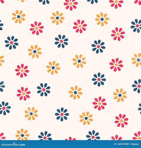 Simple Seamless Flower Pattern Background Design For Textile Fabric