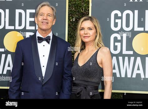 David E Kelley And Michelle Pfeiffer Attend The 77th Annual Golden