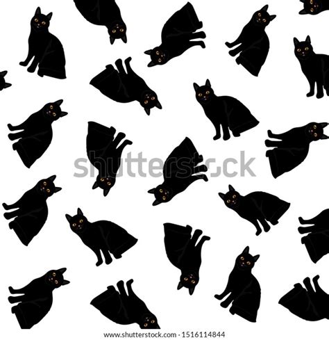 Black Cat Pattern Design Black Cats Stock Vector Royalty Free 1516114844 Shutterstock