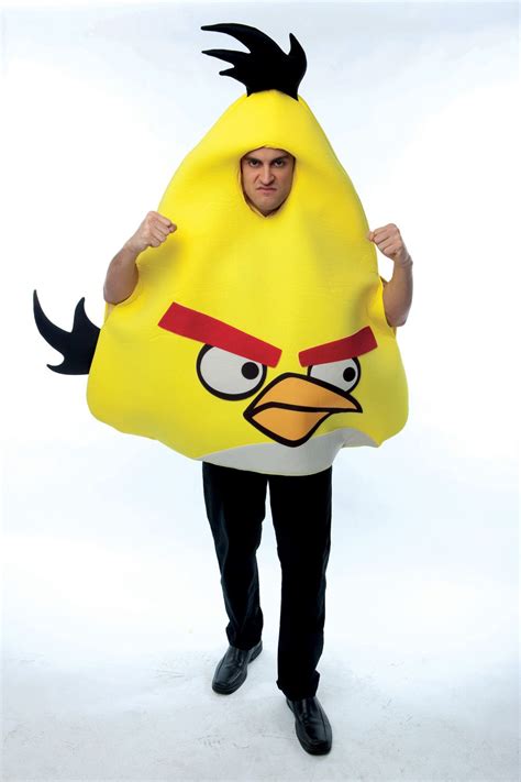 Rubie's costume kids angry birds movie chuck costume, medium. Angry Birds Adult Costume - Yellow Size: One Size Fits Most