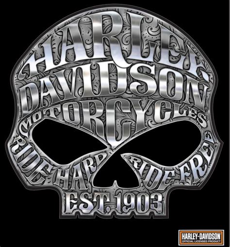 Harley Davidson Motorcycle Willie G Skull Logo With Harley Davidson