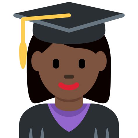 👩🏿‍🎓 Studentin Dunkle Hautfarbe Emoji
