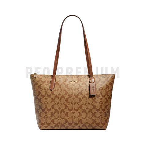 Coach Signature City Zip Tote Brown Bag Pfo Premium Fashion Origin