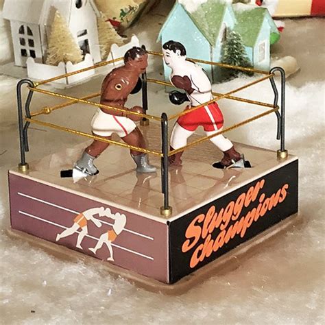 Toys And Hobbies Classic Vintage Tin Toy Boxing Ring Wrestling Boxers