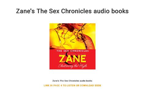 Zanes The Sex Chronicles Audio Books