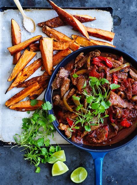 Reviewed by our expert panel. BEEF FAJITA WITH BAKED SWEET POTATO WEDGES by Chef Pete ...