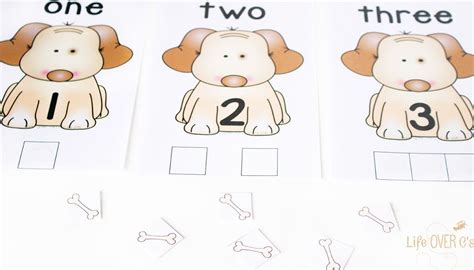 Dog Counting Cards For Numbers 1 5 Counting Cards Creative