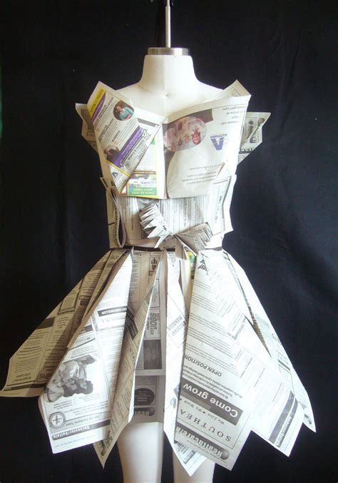 Recycled Newspaper Dresses