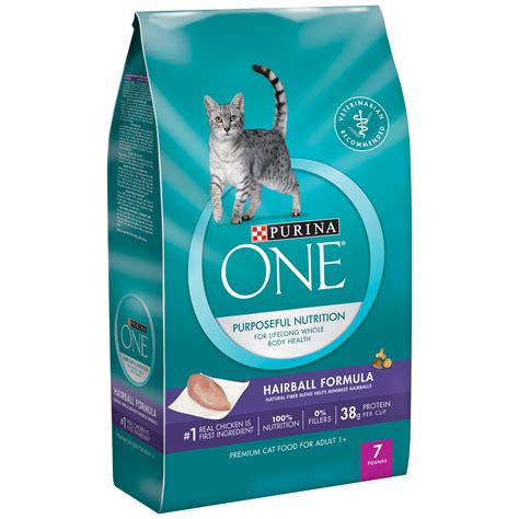 Here's the info from the fda: Purina ONE Hairball Formula Adult Premium Cat Food 7 lb. Bag